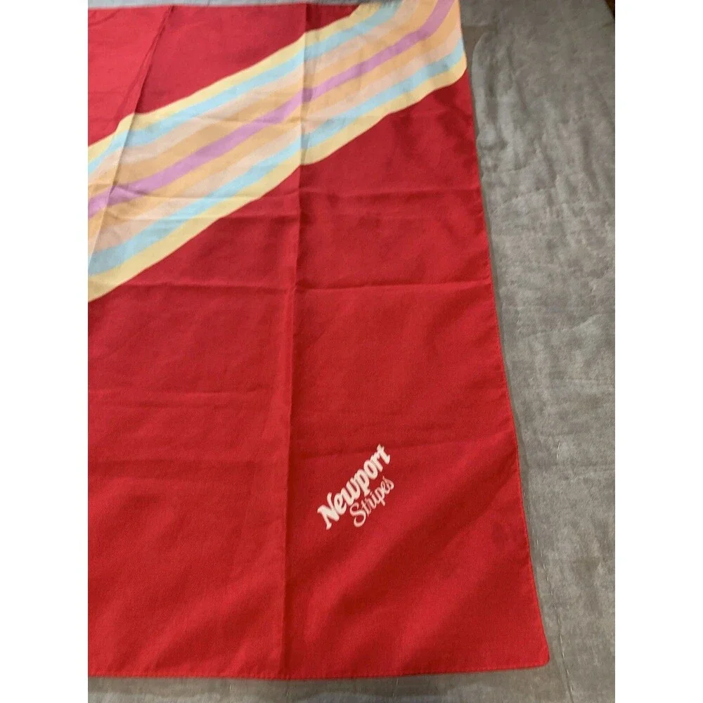 Unbranded Newport Stripes Cigarettes Logo Scarf Red & Pastel